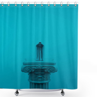 Personality  Blue Toned Picture Of Aerosol Paint In Can On Column Shower Curtains