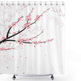Personality  Branches With Flowers Shower Curtains