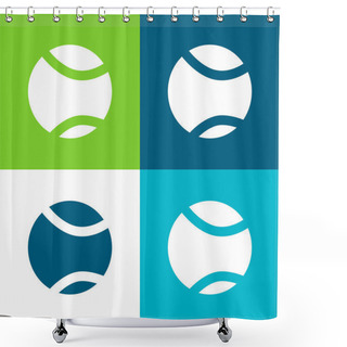 Personality  Ball Flat Four Color Minimal Icon Set Shower Curtains
