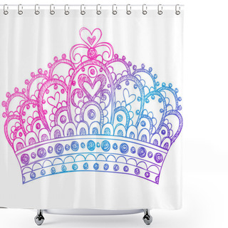Personality  Hand-Drawn Sketchy Royalty Princess Crown Shower Curtains