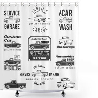Personality  Car Service Labels Shower Curtains