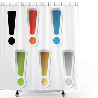 Personality  Vector Exclamation Mark Stickers Shower Curtains