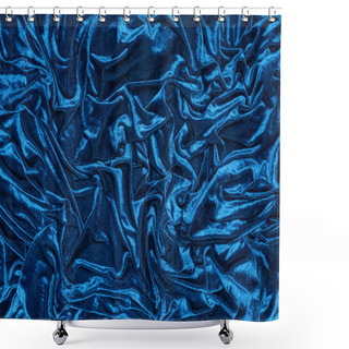Personality  Top View Of Background With Wavy Blue Cloth Shower Curtains