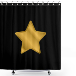 Personality  Black Star Silhouette Gold Plated Metalic Icon Or Logo Vector Shower Curtains