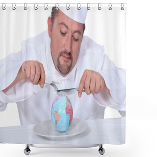 Personality  Cook With Fork And Knife Shower Curtains