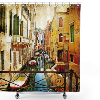 Personality  Amazing Venice - Artwork In Painting Style Shower Curtains