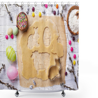 Personality  Gingerbread Dough For Cooking Easter Cookies Shower Curtains