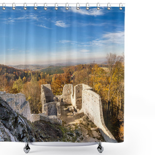 Personality  Ruins Of Medieval Castle Smolen Shower Curtains