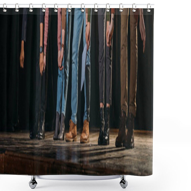 Personality  Panoramic Shot Of Actors And Actresses Bowing On Stage Shower Curtains