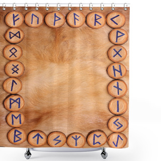 Personality  Frame Of Runes Shower Curtains