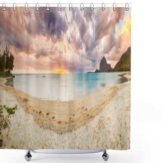Personality  Sandy Tropical Beach. Panorama. Shower Curtains