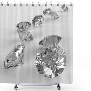 Personality  Diamonds 3d In Composition As Concept Shower Curtains