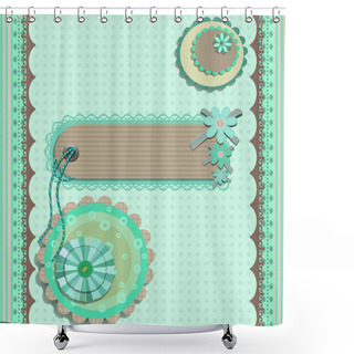 Personality  Scrap Book Design Card Shower Curtains
