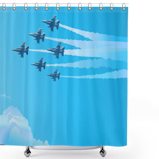 Personality  Eagle Fighter Jet Plane Taking Off During Exercise Shower Curtains