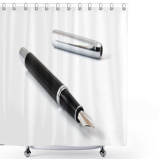 Personality  Fountain Pen Isolated On White Background Shower Curtains