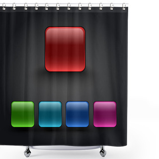 Personality  Vector Color Square Buttons Shower Curtains