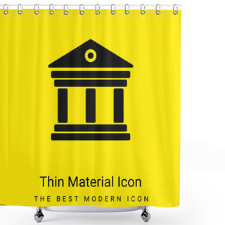Personality  Antique Elegant Building With Columns Minimal Bright Yellow Material Icon Shower Curtains