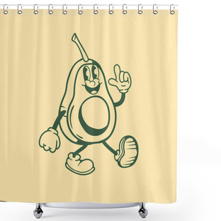 Personality  Vintage Character Design Of Avocado Shower Curtains
