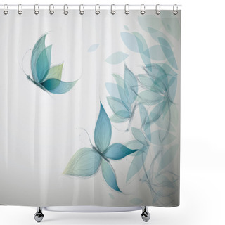 Personality  Azure Butterflies Shower Curtains