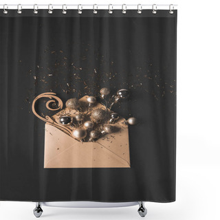 Personality  Christmas Balls In Envelope Shower Curtains