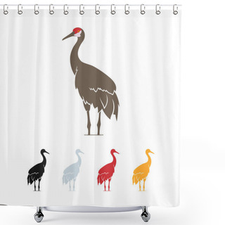 Personality  Vector Illustration Of Stork. Shower Curtains