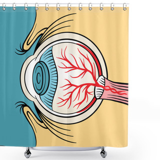 Personality  Eyeball X Ray Vector Cartoon Illustration Shower Curtains