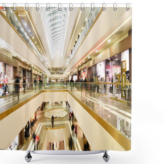 Personality  Panoramic View Of A Modern Mall Shower Curtains