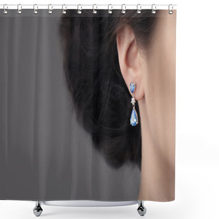Personality  Close Up Detail Of A Beautiful Earring In Glamour Shot Shower Curtains