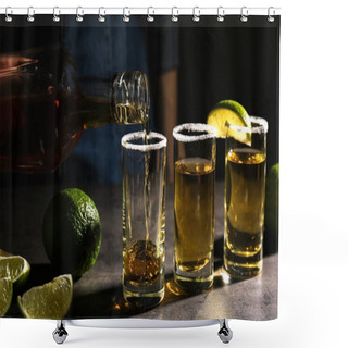 Personality  Pouring Alcohol Into Glasses Shower Curtains