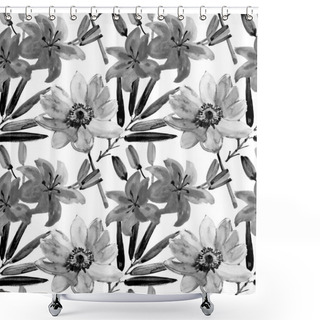 Personality  Background With Flowers. Shower Curtains