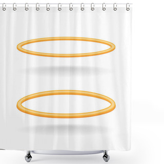 Personality  Vector Holy Golden Nimbus Circle Isolated Shower Curtains