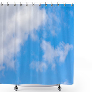 Personality  Fluffy White Clouds Against A Blue Sky. Shower Curtains