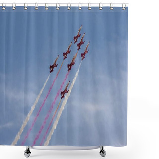 Personality  The Turkish Stars Are The Aerobatic Demonstration Team Of The Turkish Air Force. Shower Curtains