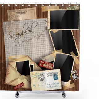Personality  Vintage Scrapbook Composition Shower Curtains