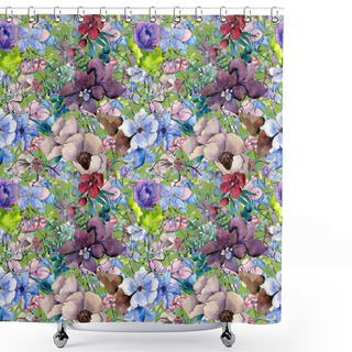 Personality  Flower Composition Pattern In A Watercolor Style. Shower Curtains