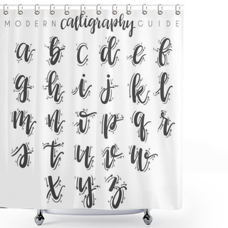 Personality  Modern Calligraphy Guide : Vector Illustration Shower Curtains
