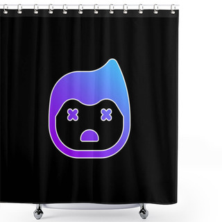 Personality  Boy Blue Gradient Vector Icon Shower Curtains