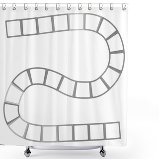 Personality  Abstract Futuristic Maze, Zigzag Pattern Template For Children's Games, White Squares Black Contour Isolated On White Background. Vector Illustration Shower Curtains