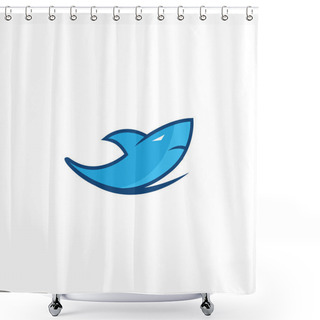 Personality  Hunter Blue Shark Icon Shower Curtains