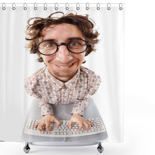 Personality  Enthusiastic Office Worker Shower Curtains