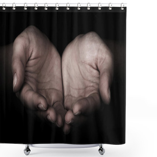 Personality  Man Giving Hands Shower Curtains