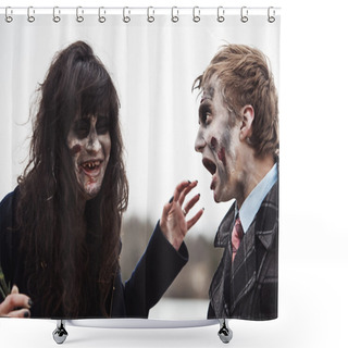 Personality  Smiling Untill The Death Tooks Us Apart Shower Curtains