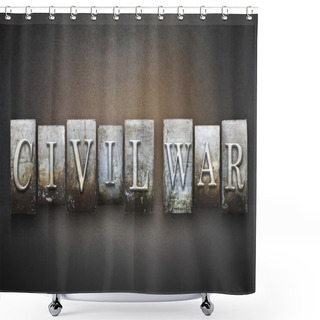 Personality  Civil War Letterpress Shower Curtains