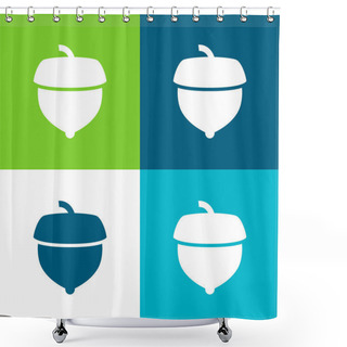 Personality  Acorn Flat Four Color Minimal Icon Set Shower Curtains