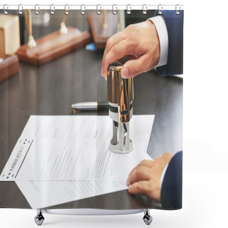 Personality  Notary Public In Office Shower Curtains