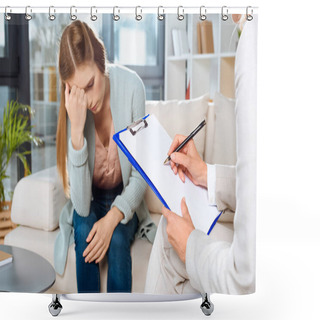 Personality  Psychologist And Patient At Therapy Shower Curtains