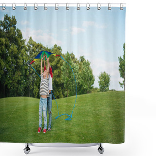 Personality  Children Playing With Kite Shower Curtains