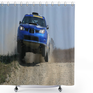 Personality  Rally Car Jumping Shower Curtains