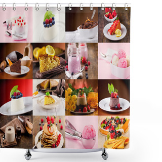 Personality  Dessert Collage Shower Curtains