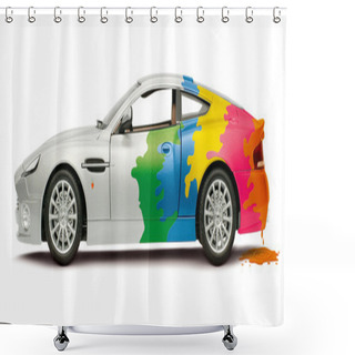 Personality  A Colored Car Shower Curtains